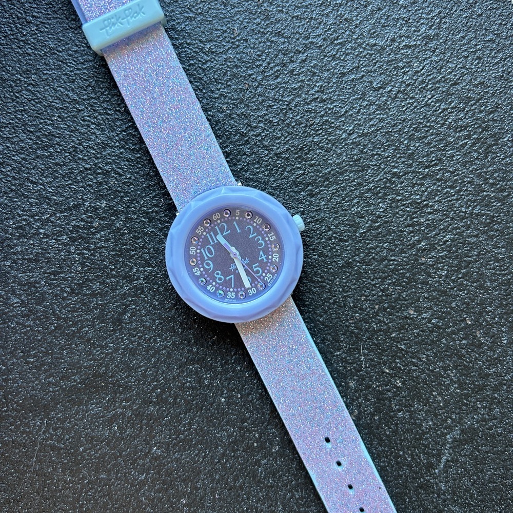 Swatch Kids Watch Flick Flak - Lavender and Glitter Pink - Picture 3 of 4